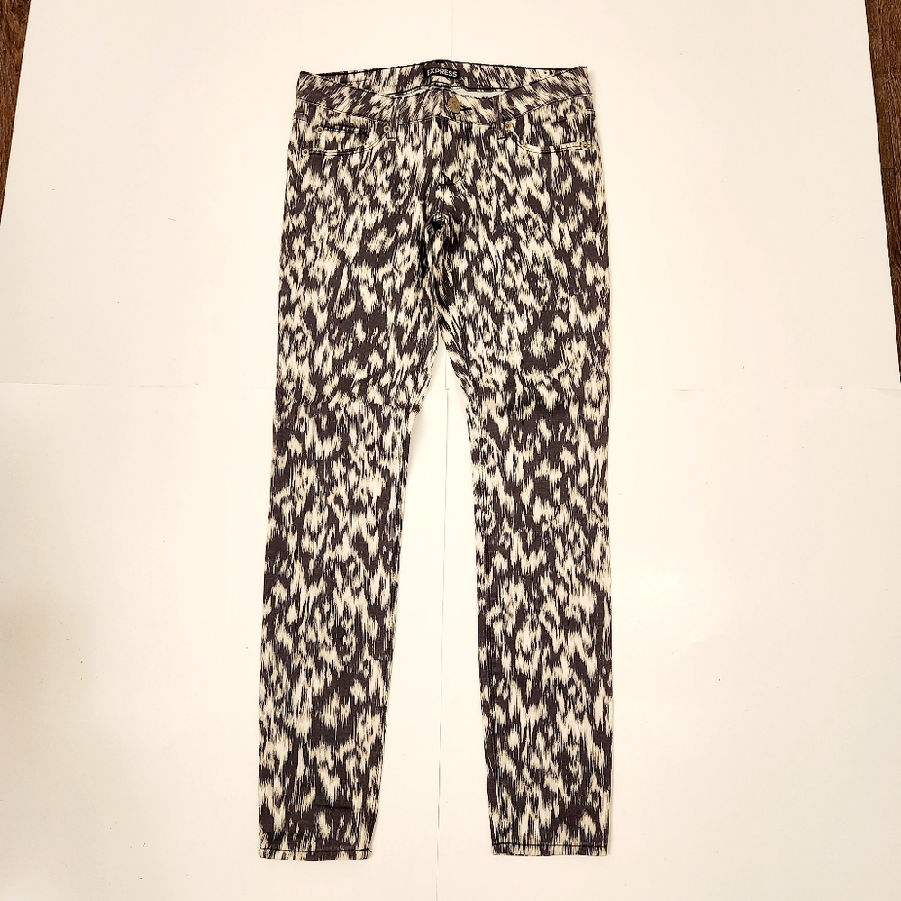 Express Women's Ladies Size 2 Grey and White Pants